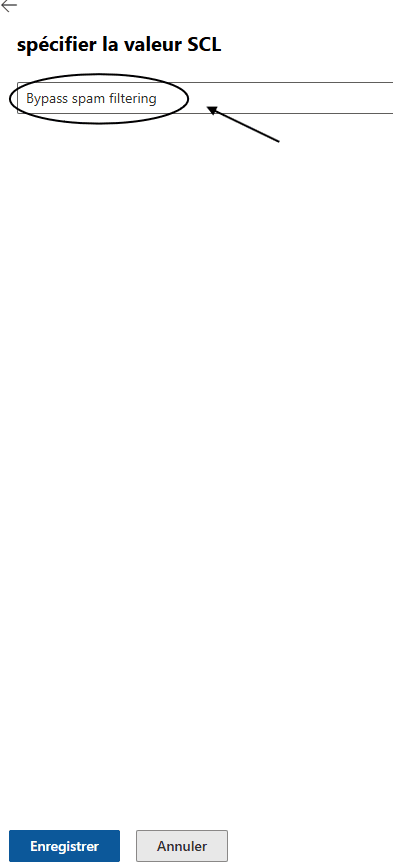 Configuration SCL (Spam Confidence Level)