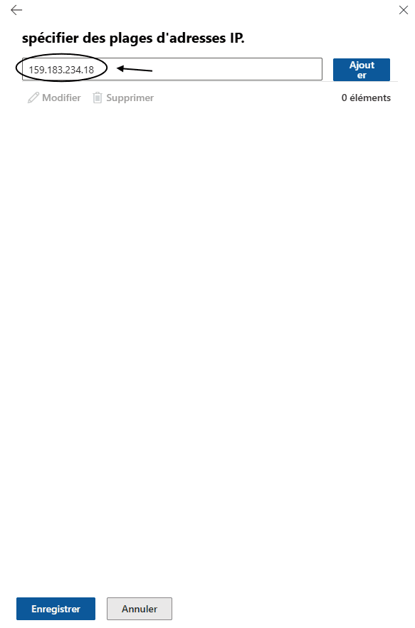 Configuration de l'adresse IP