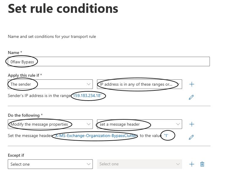 Third BypassClutter rule configuration