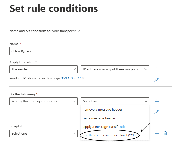 Final threshold configuration