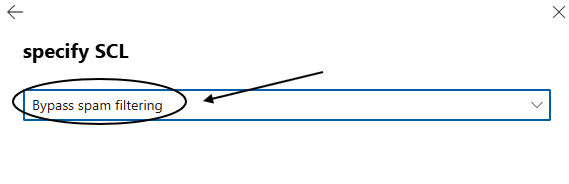 SCL (Spam Confidence Level) configuration