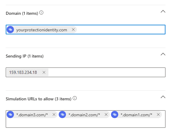 Phishing domains configuration