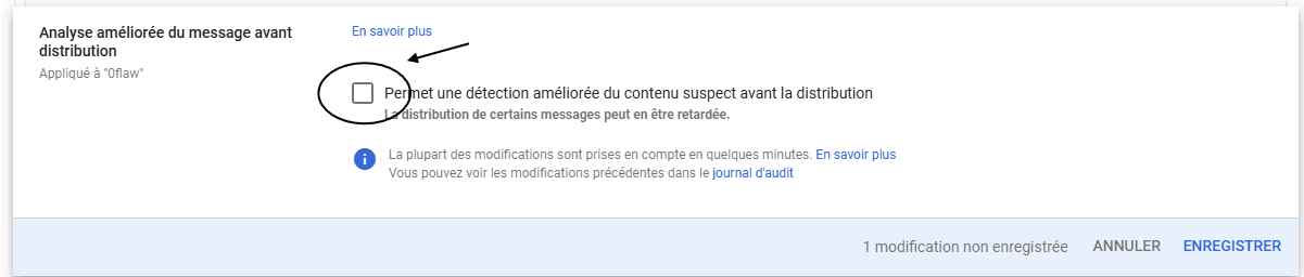 Configuration optionnelle pour désactiver temporairement