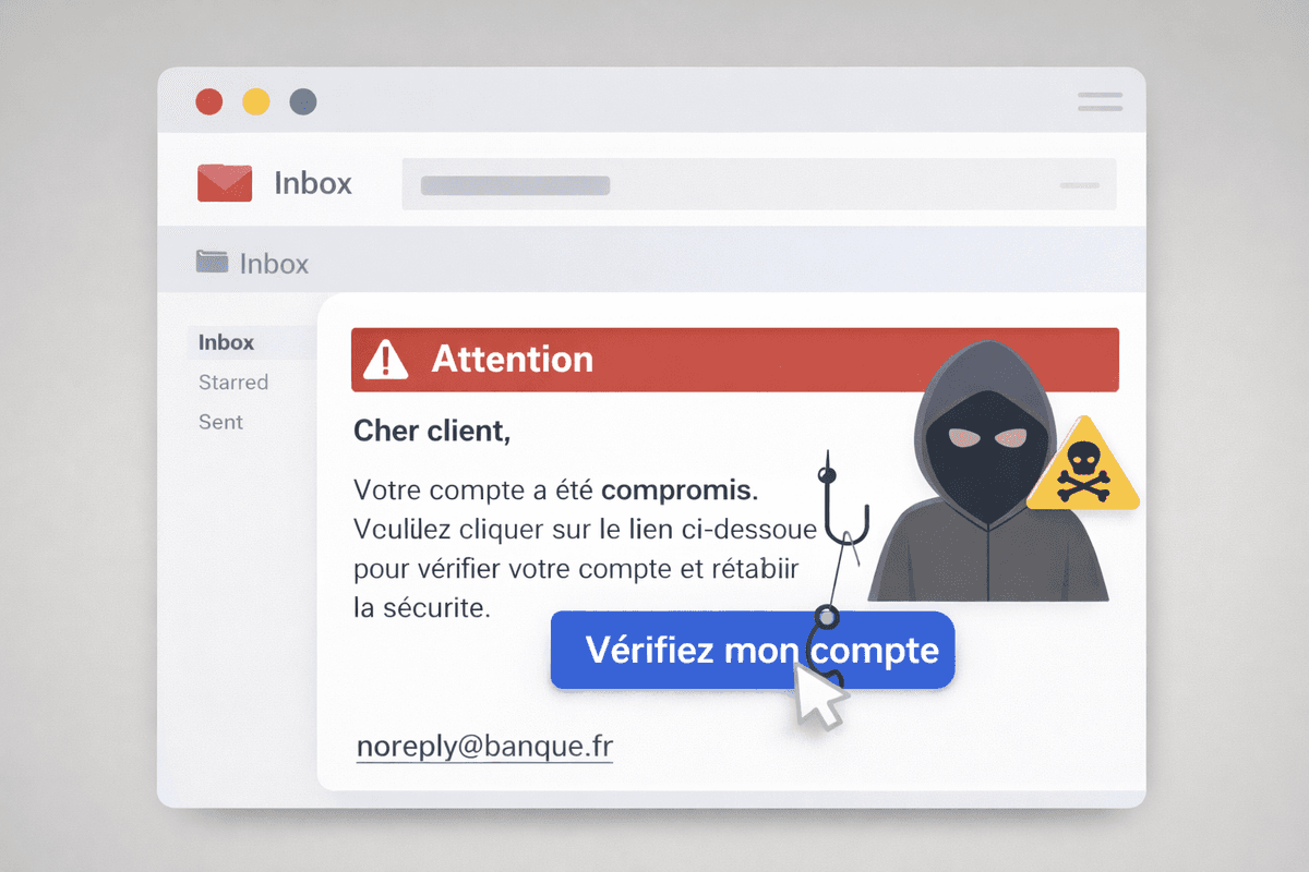 Simulation d'email de phishing