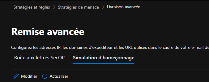 Interface des options de remise avancée