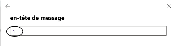 Définition de la valeur à 1